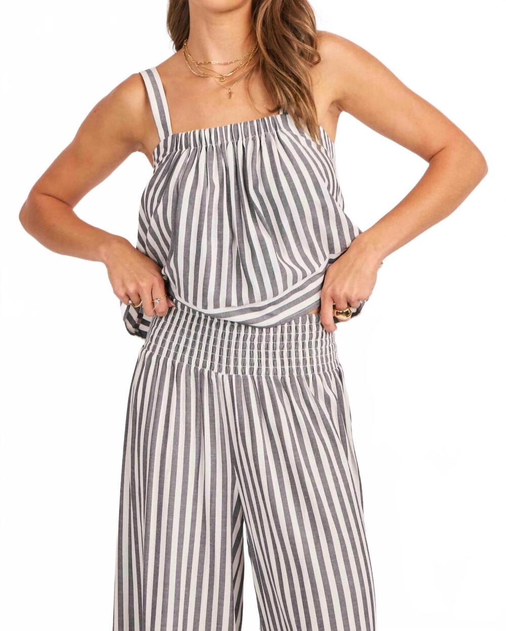 NEW SADIE & SAGE nomad stripe tank top in white black
